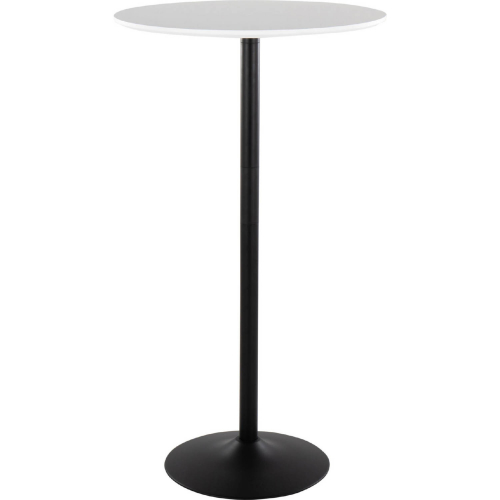 Pebble Adjustable from Dining to Bar in Black Metal & White Wood